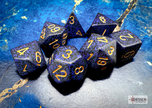 Chessex: Speckled Golden Cobalt Polyhedral 7-Die Set