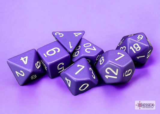 Chessex: Opaque Purple/White Polyhedral 7-Die Set