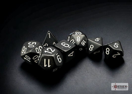 Chessex: Opaque Black/White Polyhedral 7-Die Set