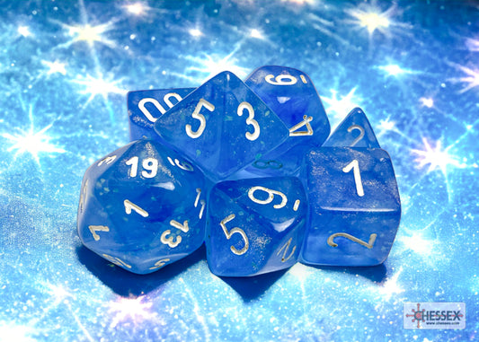 Chessex: Borealis Sky Blue/White Luminary Polyhedral 7-Die Set