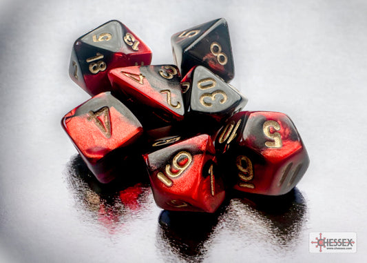 Chessex: Gemini Black-Red/Gold Mini-hedral 7-Die Set