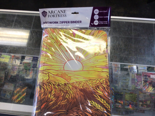 Arcane Fortress: 9 Pocket Sideloader Artwork Zipper Binder - Stained Glass Golden Plains