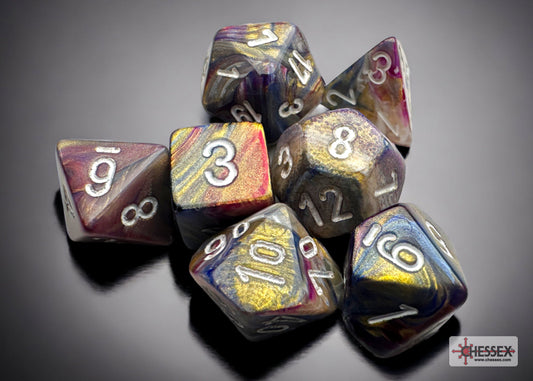 Chessex: Festive Carousel/White Mini-hedral 7-Die Set