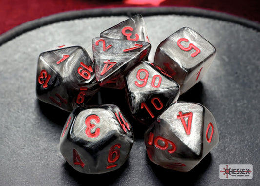 Chessex: Velvet Black/Red Mini-Polyhedral 7-Die Set