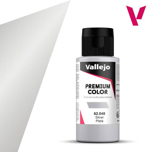 Vallejo Premium Color: Silver, 60 ml