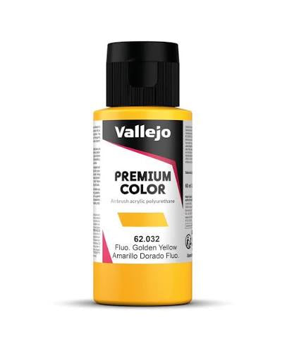 Vallejo Premium Color: Fluorescent Golden Yellow, 60 ml
