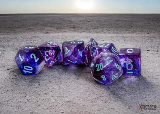 Chessex: Nebula Nocturnal/Turquoise Luminary Mega-hedral 7-Die Set