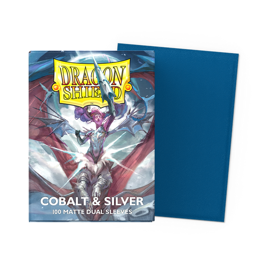 Dragon Shield: Standard Matte Dual Sleeves - Cobalt & Silver
