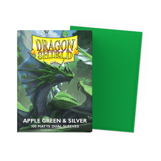 Dragon Shield: Standard Matte Dual Sleeves - Apple Green & Silver