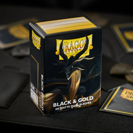 Dragon Shield: Standard Matte Dual Sleeves - Black & Gold